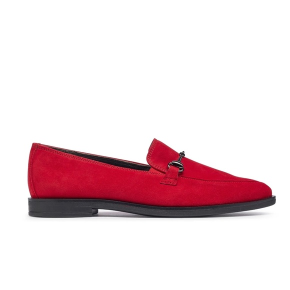 Paul Green Shoes - Paul Green Wexler Women’s Red Suede Toe Bit Buckle Loafer Sz 8.5 NEW